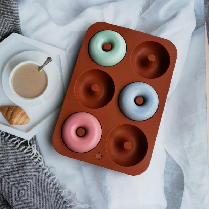 Donut Mold Silicone - 【M】6구 실리콘 도넛 몰드 베이글 팬