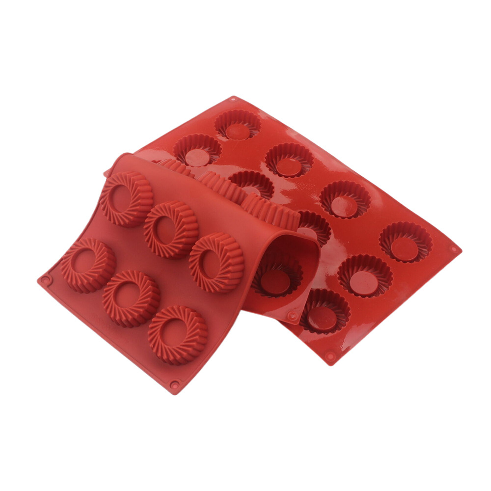 Donut Mold Silicone - 12구 원형 소용돌이 모양 실리콘 케이크
