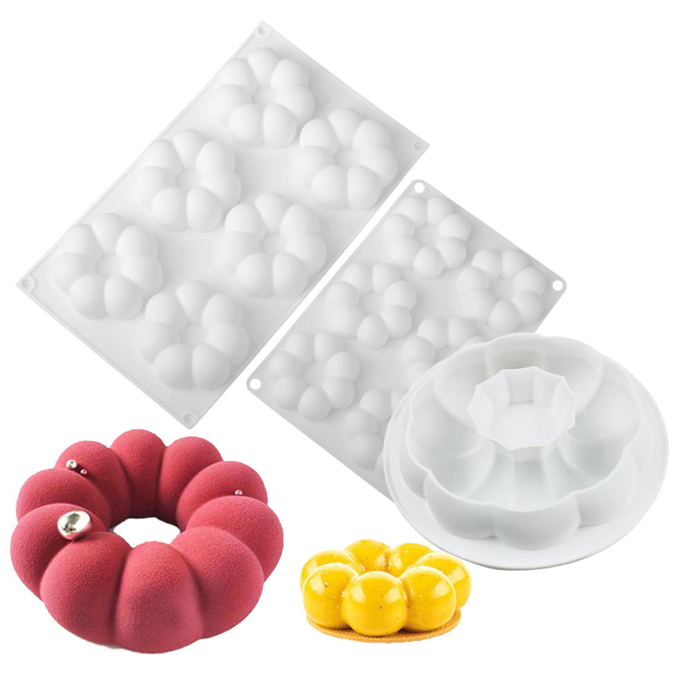 Donut Mold Silicone - 1 또는 6구 꽃잎 모양 도넛