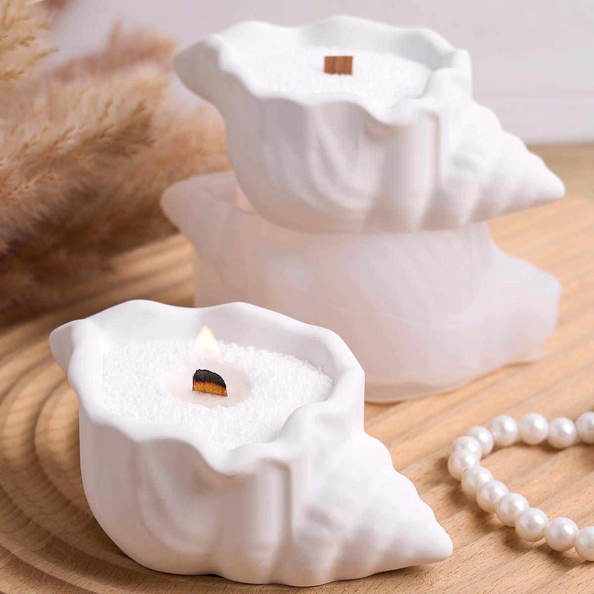 조가비 양초 항아리 실리콘 몰드 DIY 오션 시리즈 화 - Potsticker Mold 리뷰 및 가격
