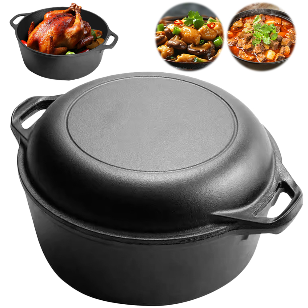2 in 1 주철 더치 오븐 냄비, 듀얼 핸들 스킬렛  - Cast Iron Corn 리뷰 및 가격