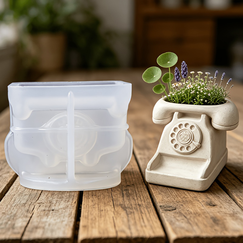 3D 빈티지 회전식 전화기 다육식물 화분 실리콘 몰드  - Potsticker Mold 리뷰 및 가격