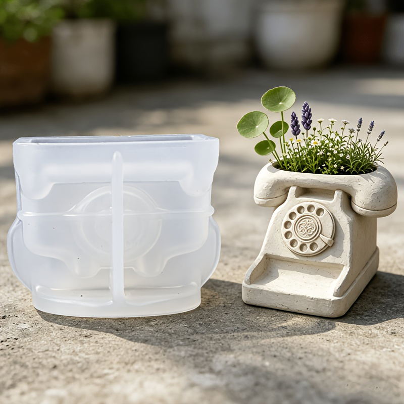 3D 빈티지 회전식 전화기 다육식물 화분 실리콘 몰드  - Potsticker Mold 리뷰 및 가격
